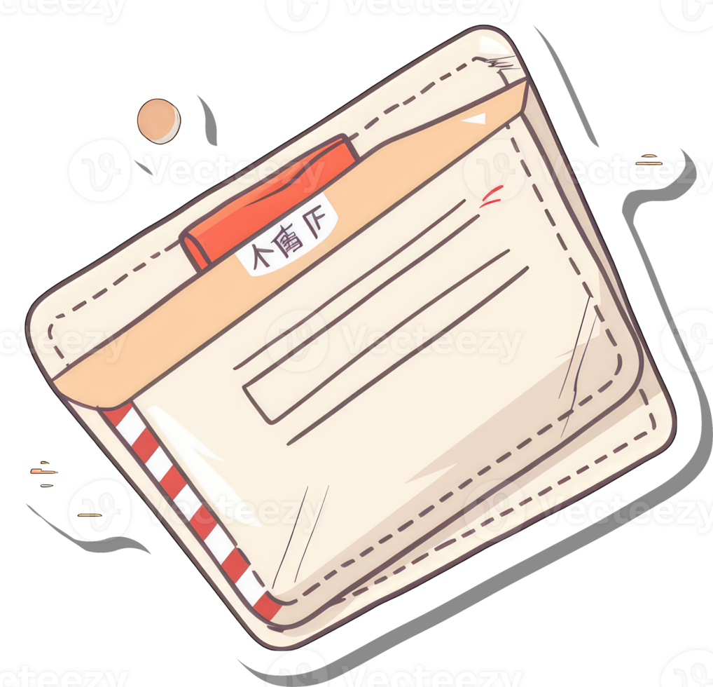 A Cartoon Illustration of a Closed Envelope png