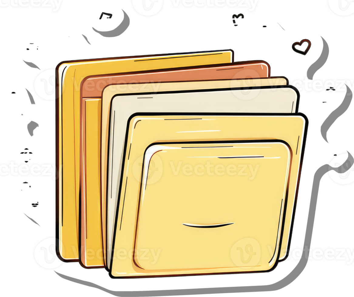 A Stack of Happy Yellow Notebooks Ready For School png