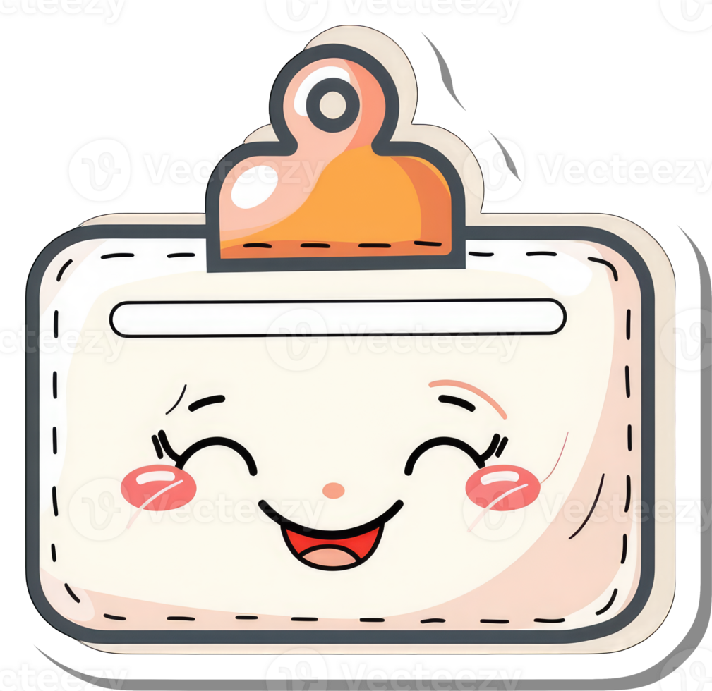 Happy Cartoon ID Card with Pacifier Top png