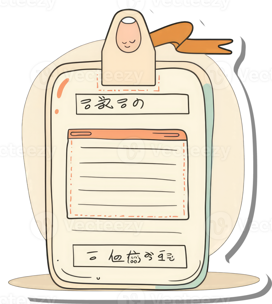 Adorable Finger Memo Pad With Cute Character Design png