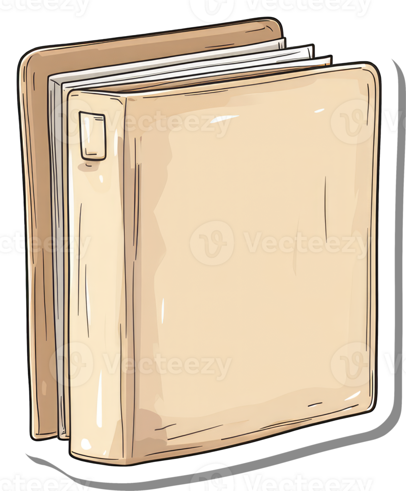 A Beige Book With Several Papers Inside png