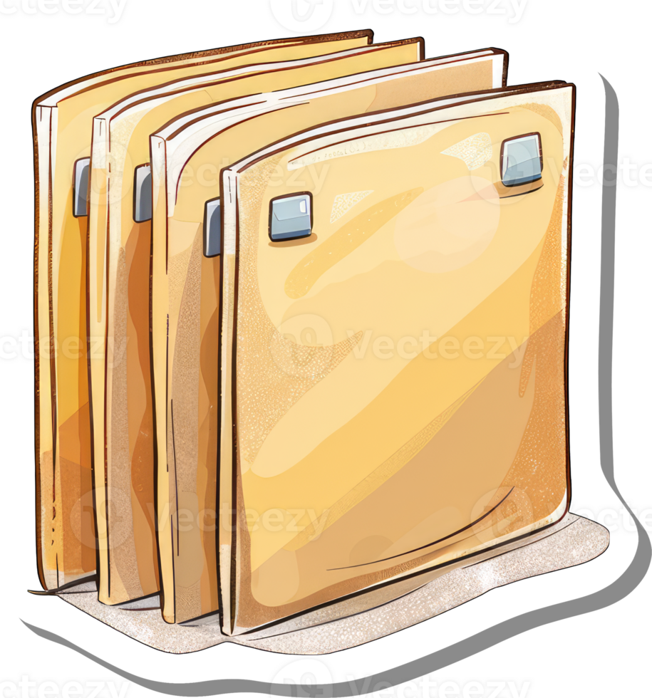 Stack of Yellow Files Ready for Organization png