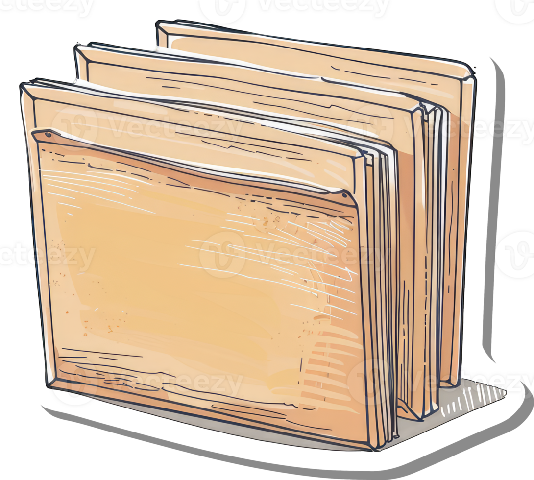 Stack of Old Paper Documents or Files png
