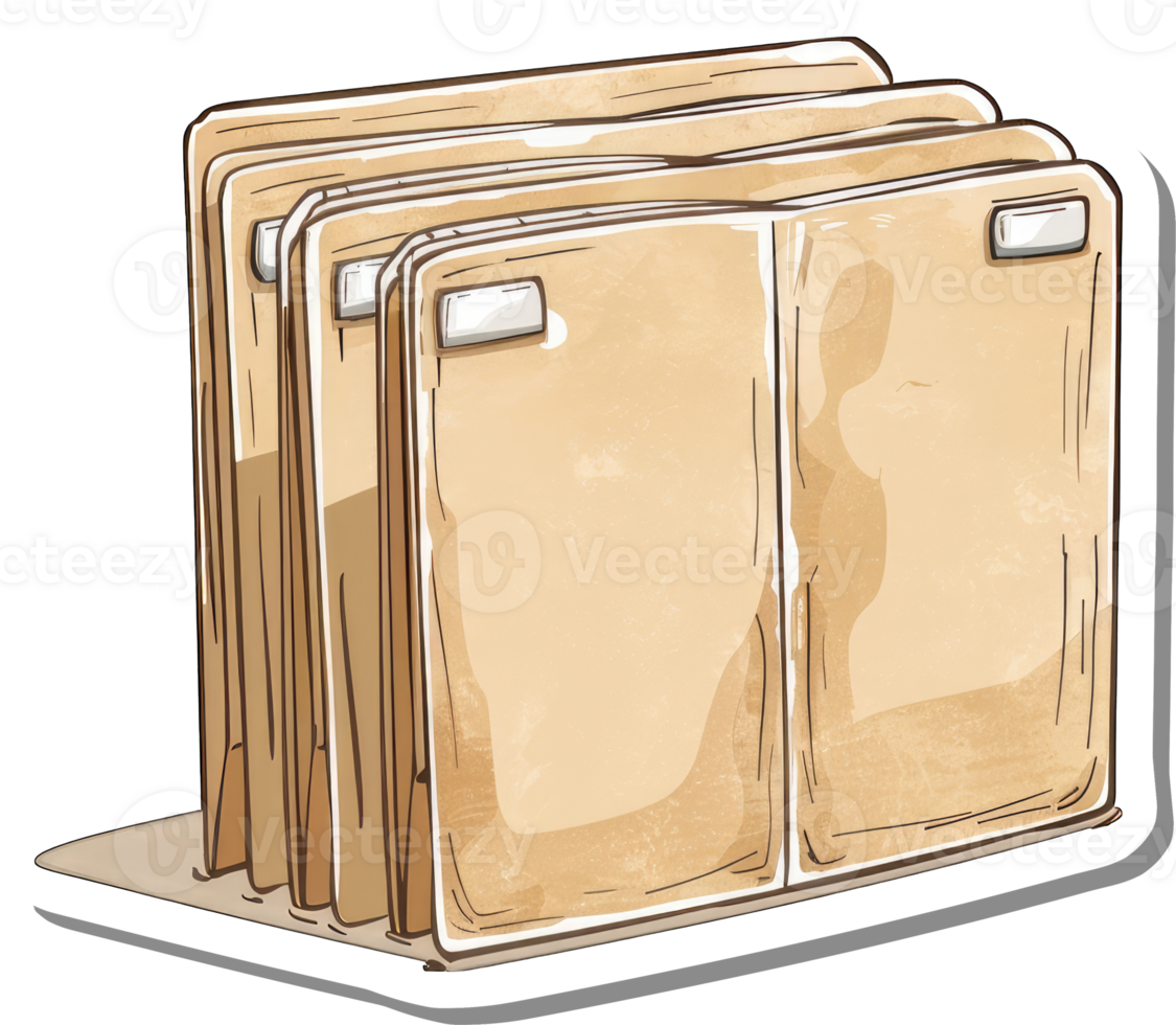 A Stack of Beige Folders Ready for Filing png