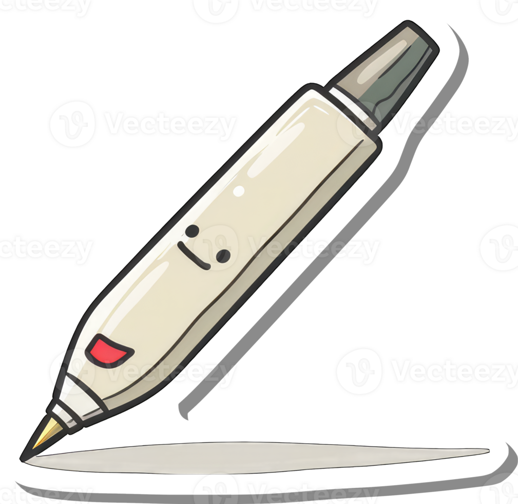 An Adorable Cartoon Pen Drawing a Line png