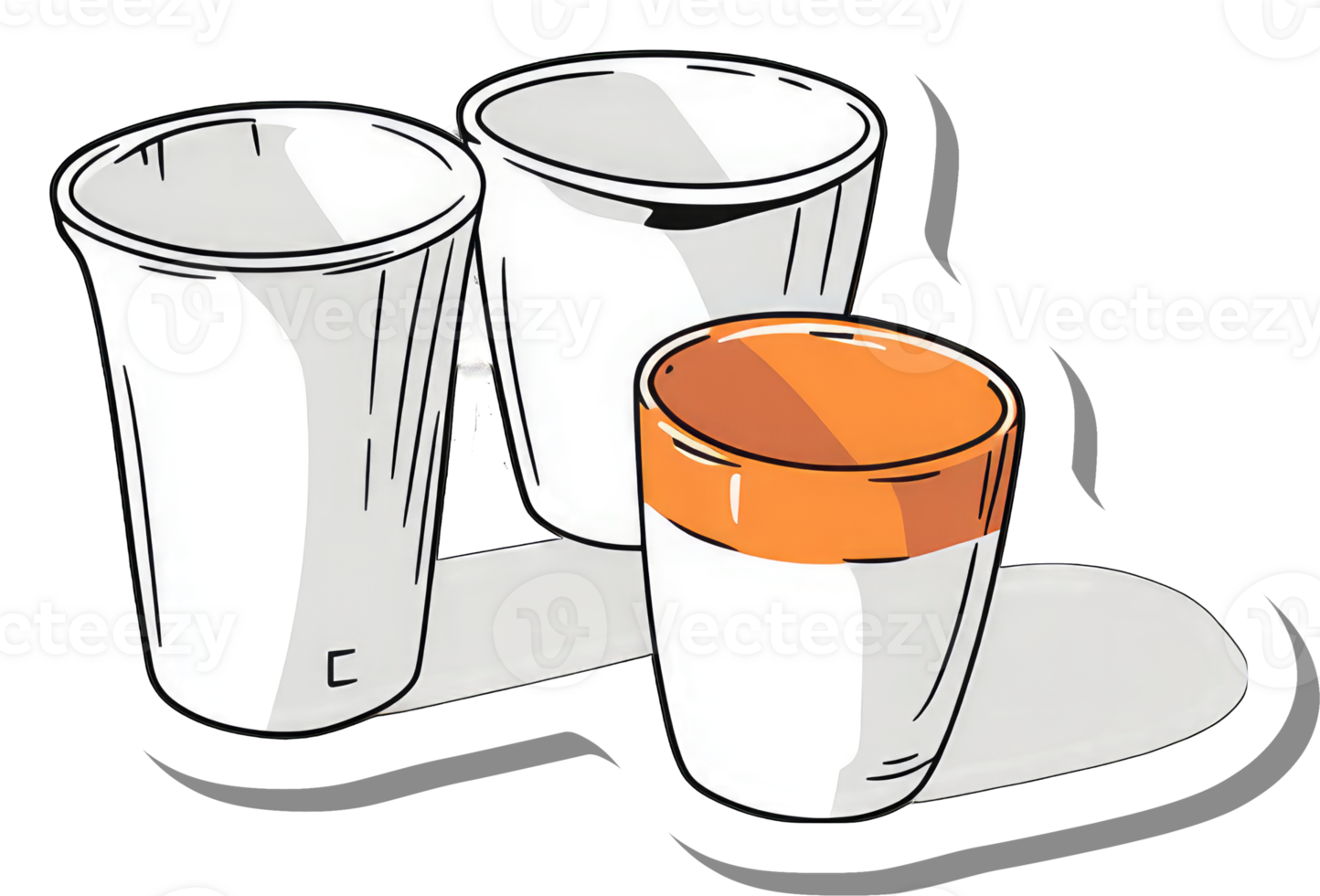 Three Glasses Displayed Together Showing Different Sizes png