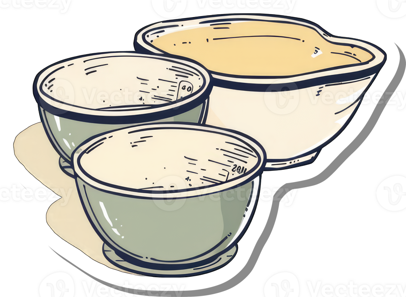 Three Nested Mixing Bowls Ready For Baking png