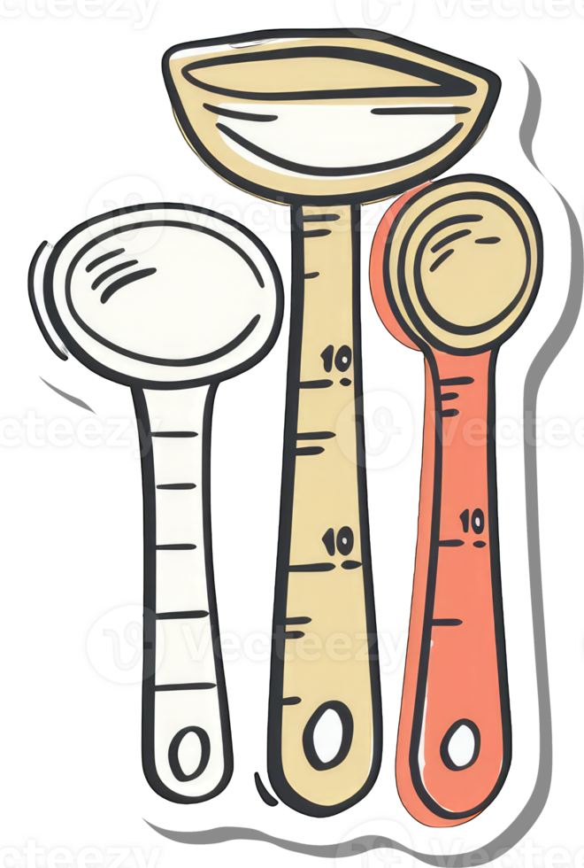 Three Measuring Spoons Set for Baking and Cooking png