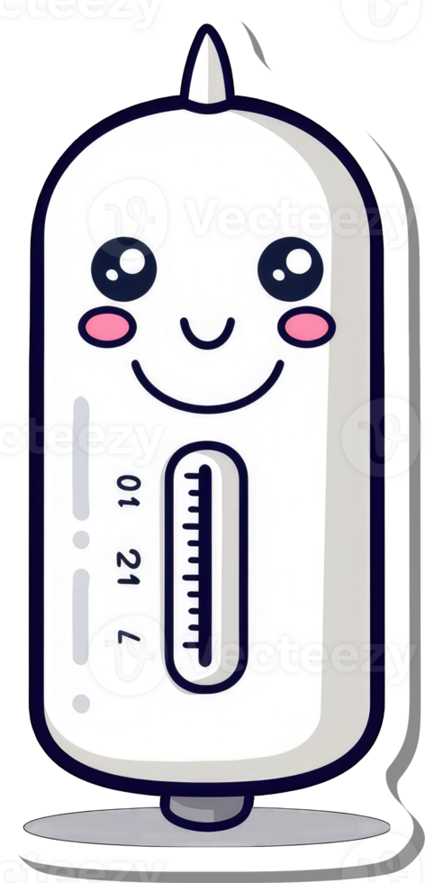 Cute Cartoon Thermometer Showing Temperature Reading png