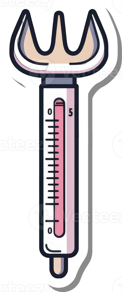 Cartoon illustration of a unique thermometer design png