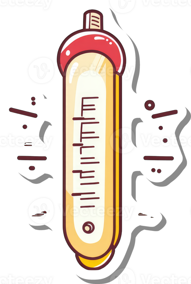 A Cartoon Illustration Of A Classic Thermometer png