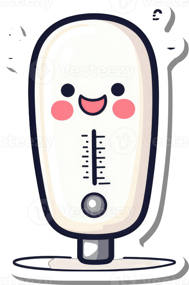 Happy Cartoon Water Heater with Thermometer png