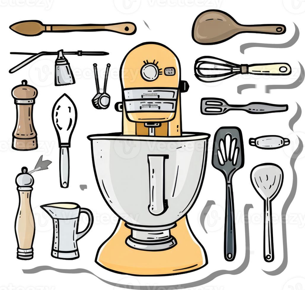 Kitchen Utensils and Stand Mixer Collection png