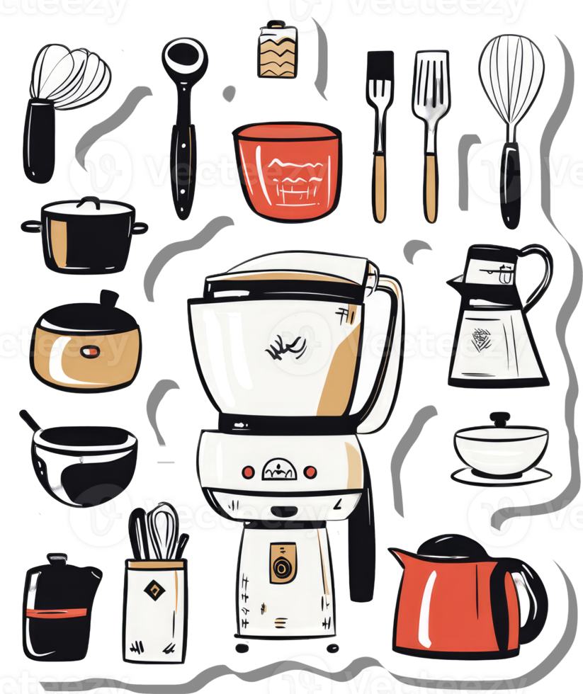 Kitchen Utensils and Appliances Collection Illustration png