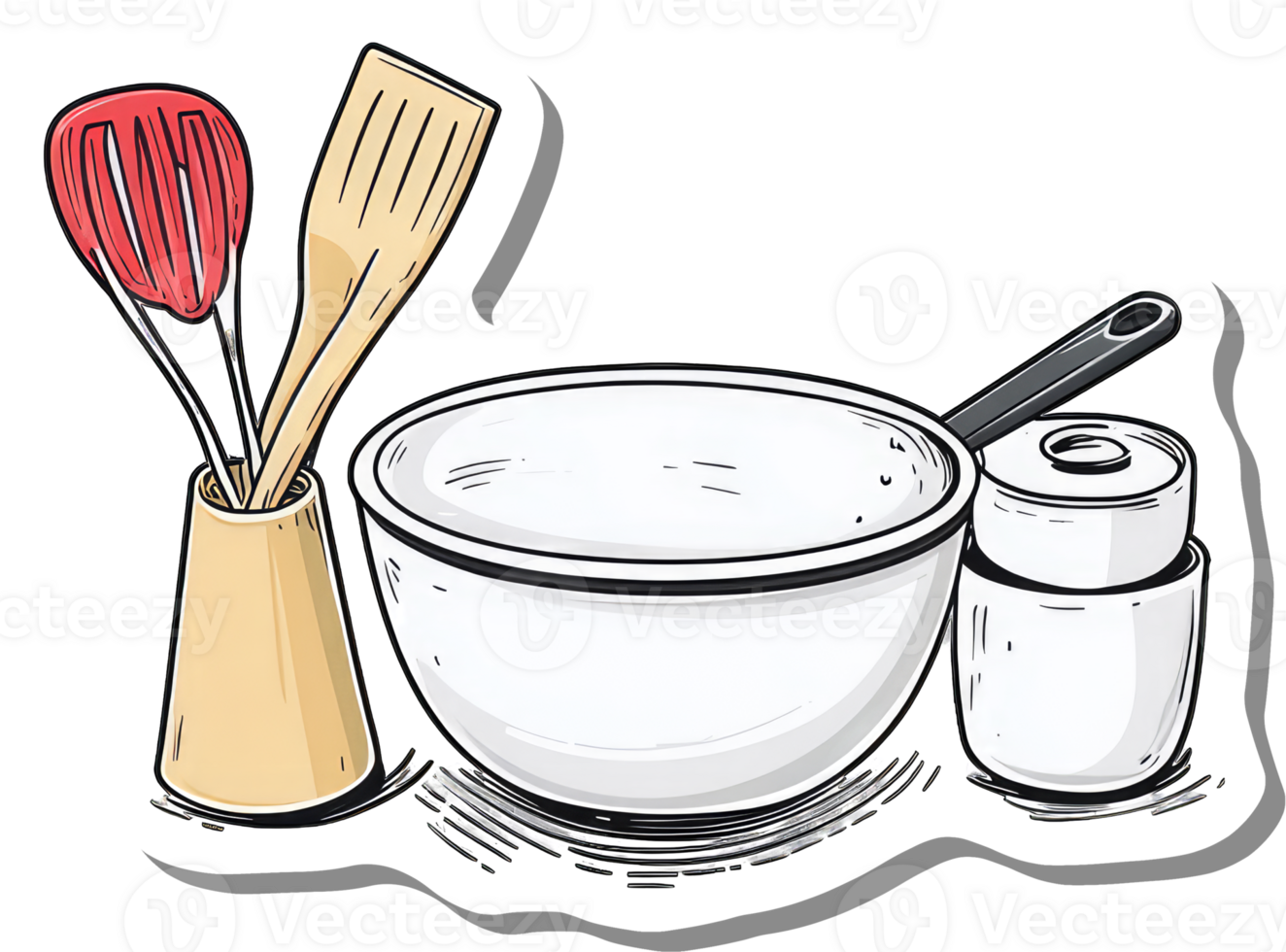 Kitchen Utensils and Mixing Bowl Set for Baking png