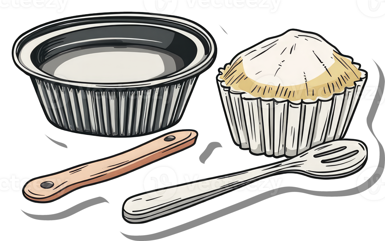 Baking Supplies Include A Muffin And Baking Dish png