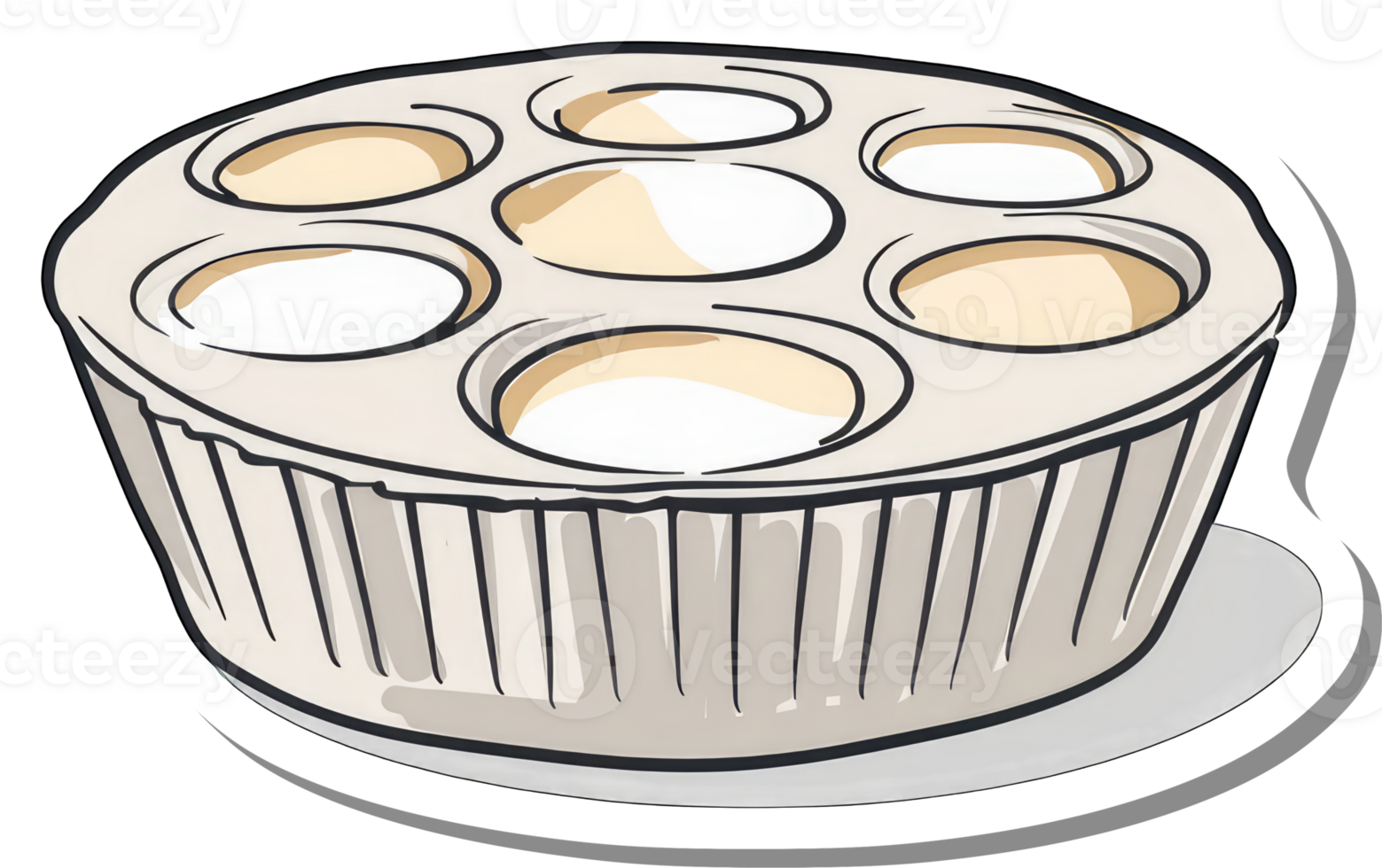 Round Baking Tin Filled With Creamy Mixture png