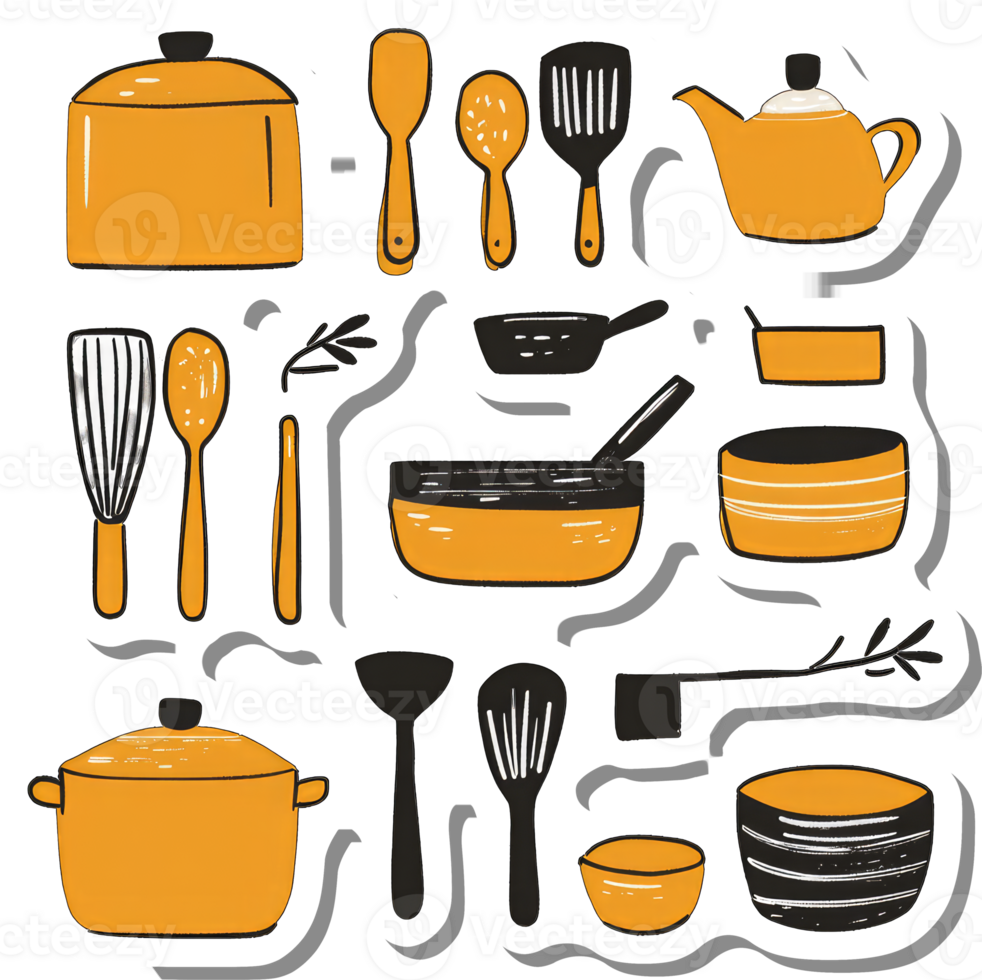 Collection of Kitchen Utensils and Cookware Items png