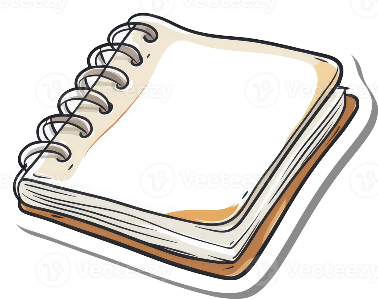 A spiral bound notebook lies open ready for notes png