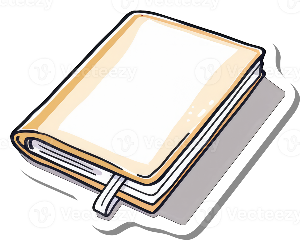 A Closed Tan Notebook With A White Bookmark png