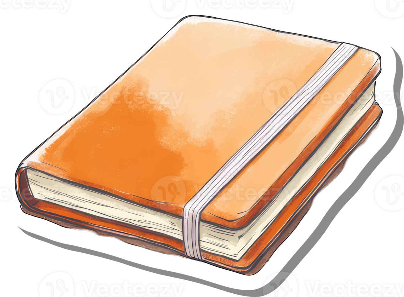 a laranja couro limite caderno com elástico fecho png