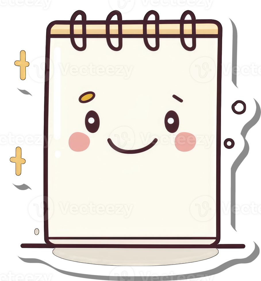 Happy Spiral Notebook Cartoon Character Illustration png
