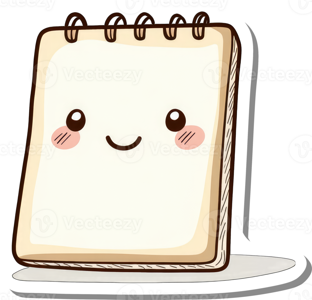 Cute Cartoon Notepad With A Happy Face png