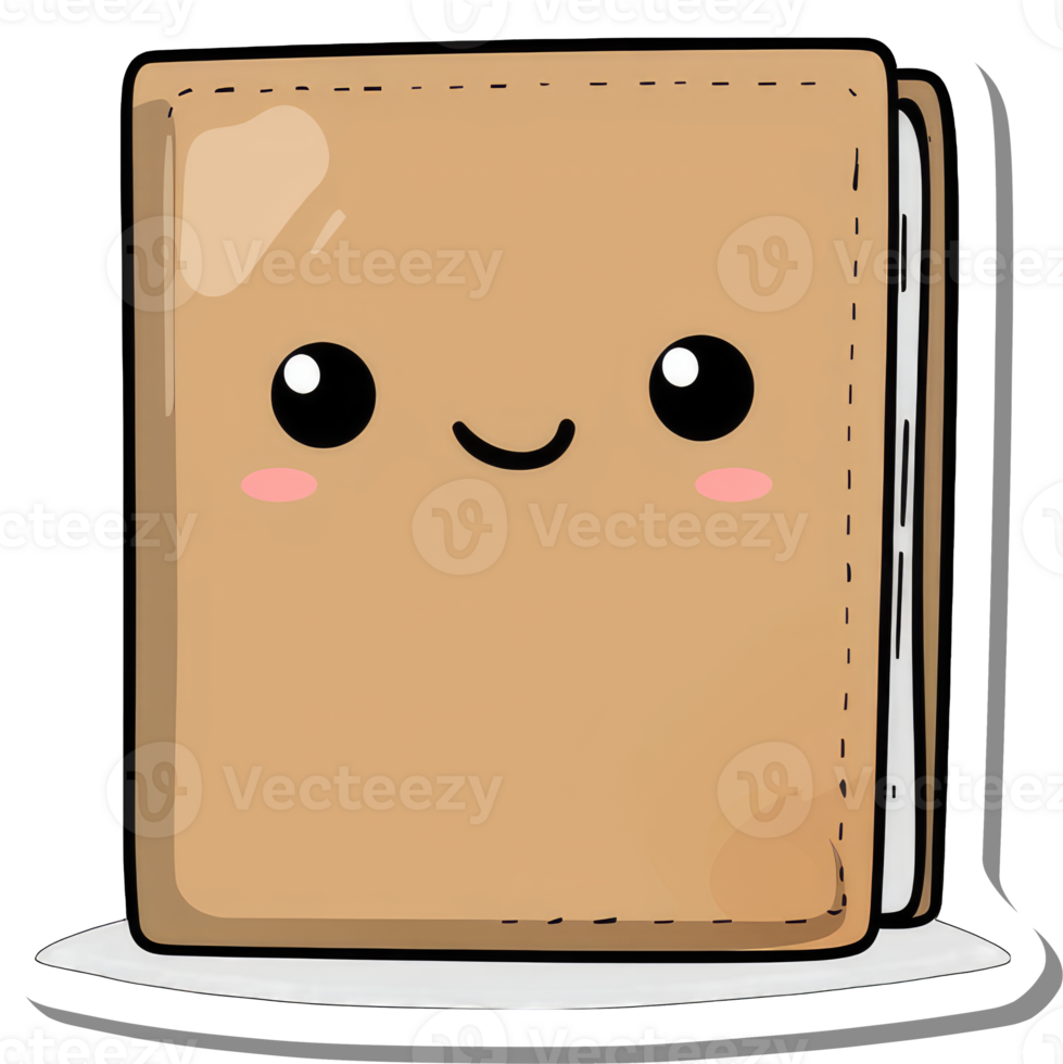 A Happy Tan Book Character Smiles Cheerfully png