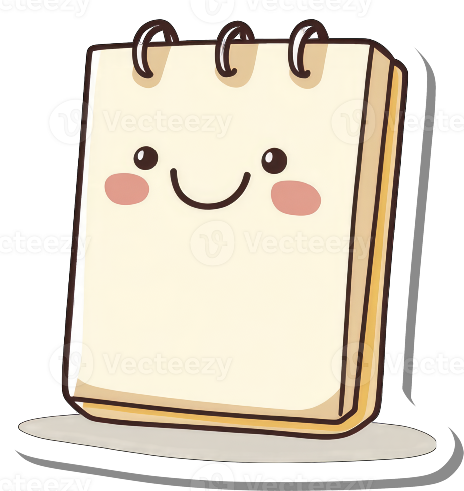Happy Spiral Notebook Smiling Cartoon Character png