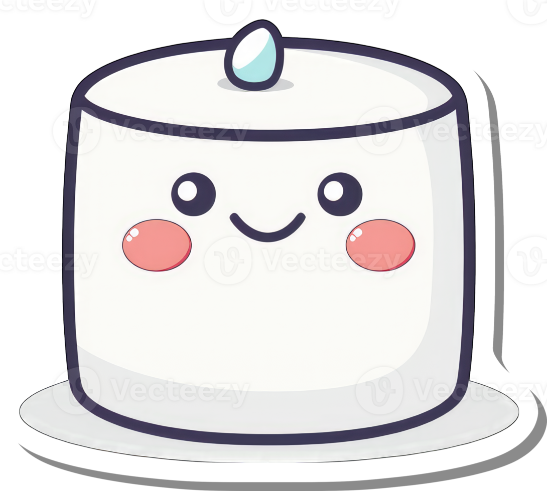 Happy Marshmallow Cartoon Character Design png