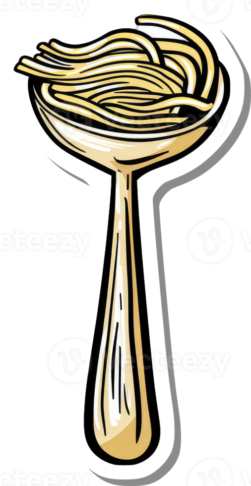 A Wooden Spoon Holds A Serving Of Spaghetti png