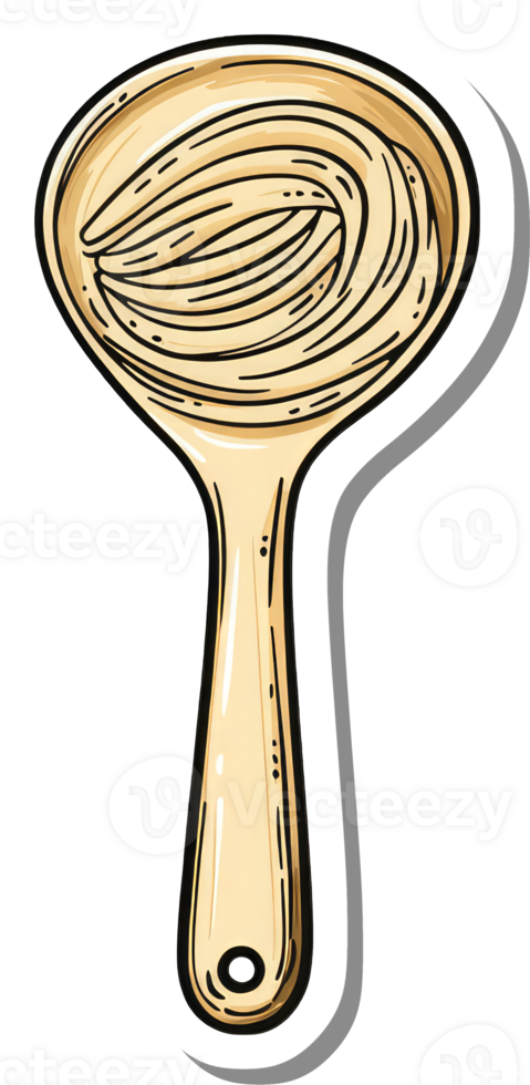 Wooden Spoon Holds Noodles Pasta Cooking Utensil png