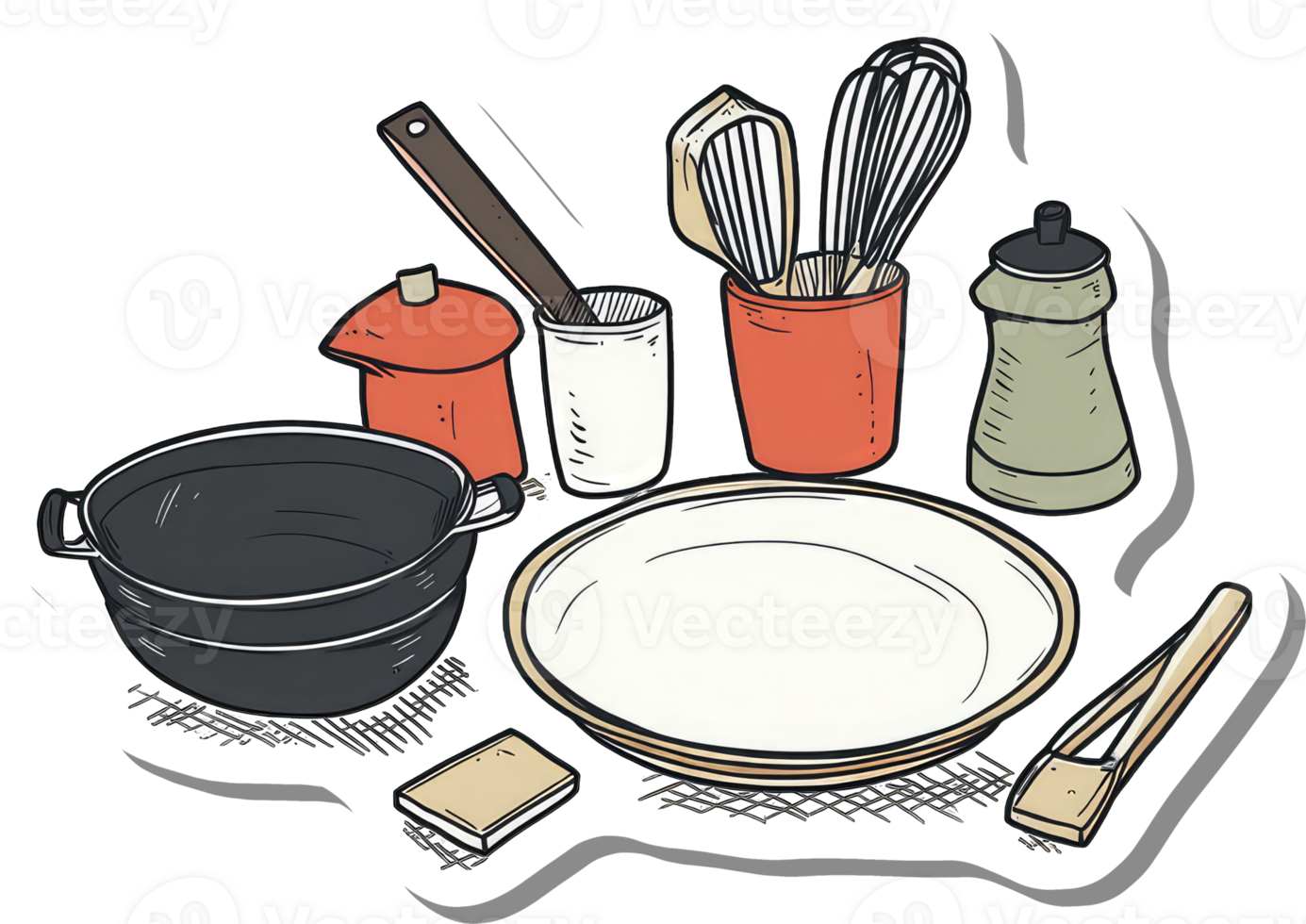 Assorted Kitchen Utensils and Cookware Ready for Cooking png