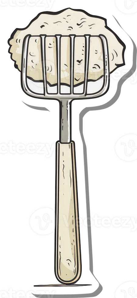 Creamy mashed potatoes on a potato masher png