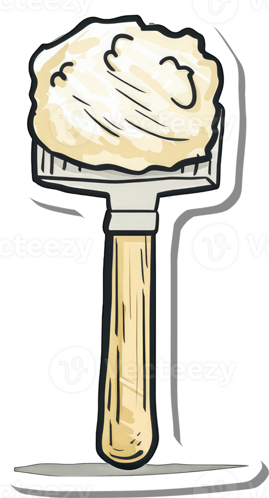 A Creamy White Substance On A Wooden Handle Brush png