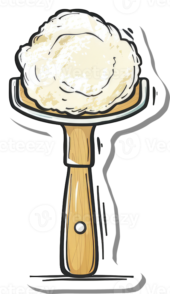 Creamy Ice Cream Scoop on Wooden Handle png