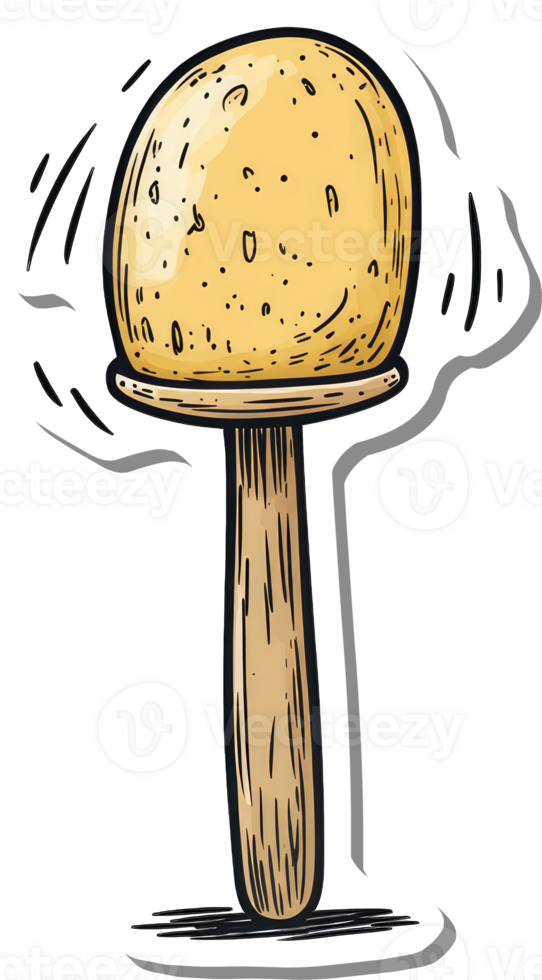 Cartoon Illustration Of A Yellow Mushroom On A Stick png