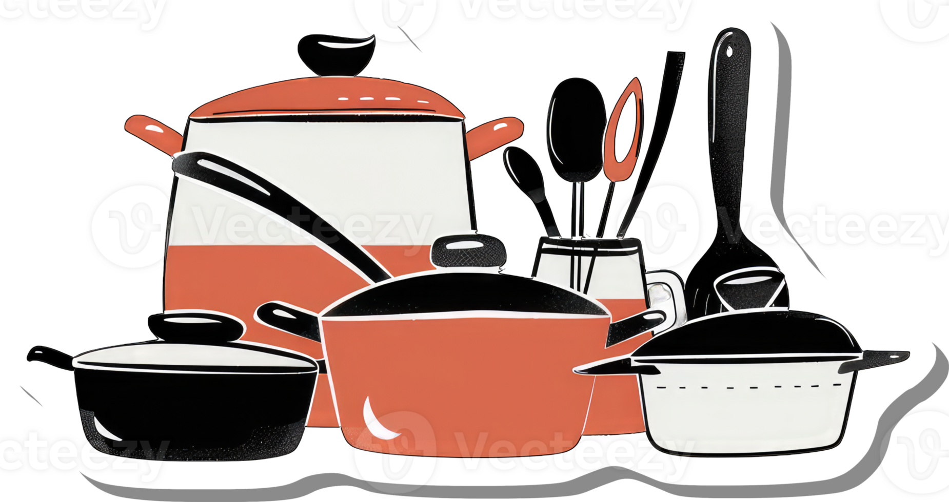 A Collection Of Kitchen Pots Pans And Utensils png