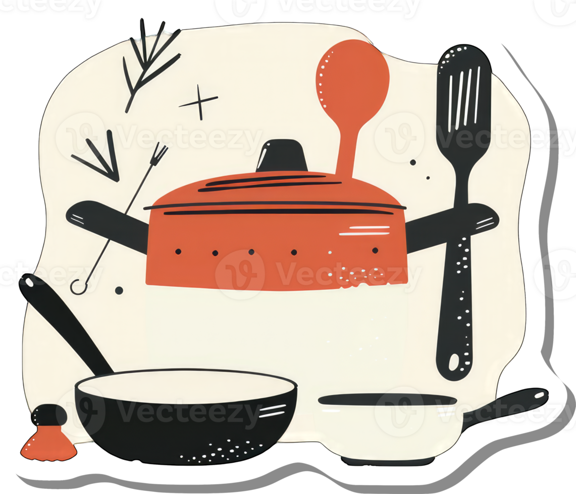 Kitchen Utensils and Cookware Set for Cooking png