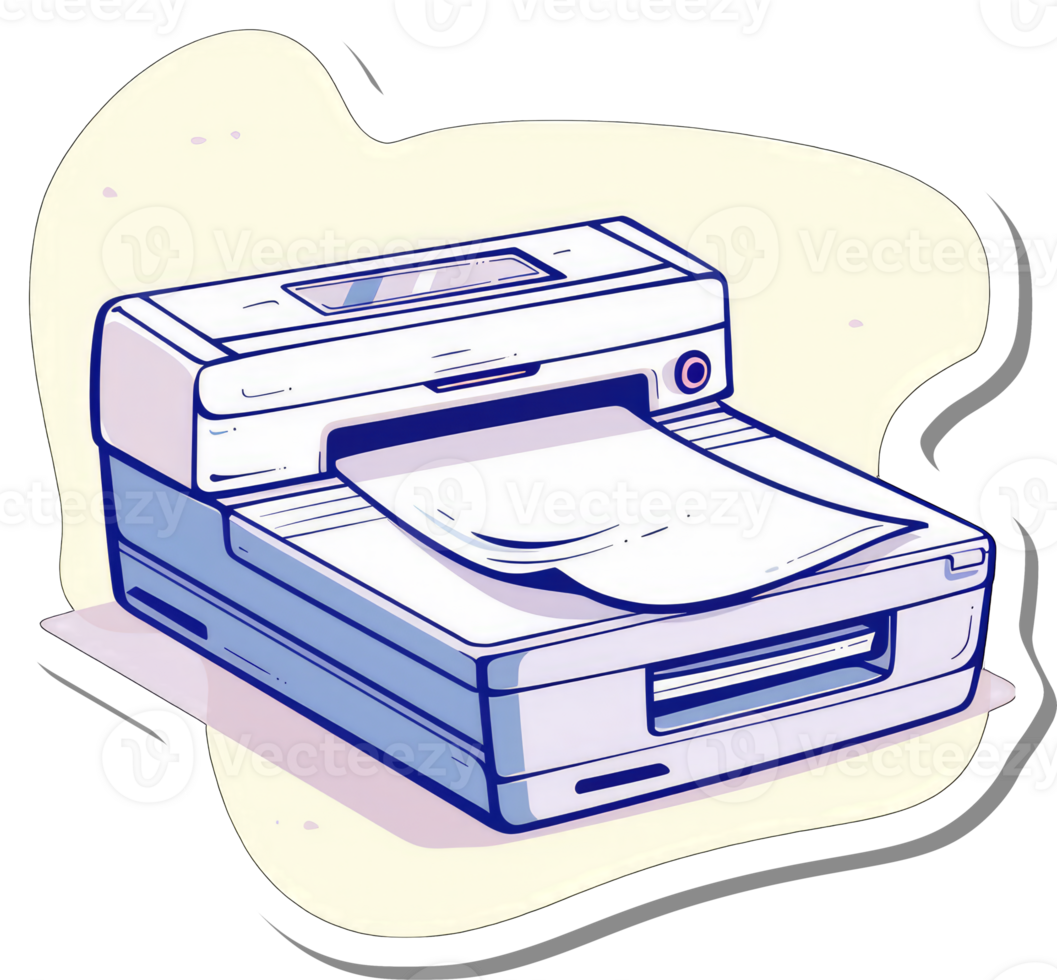 A Modern Inkjet Printer Producing a Document png