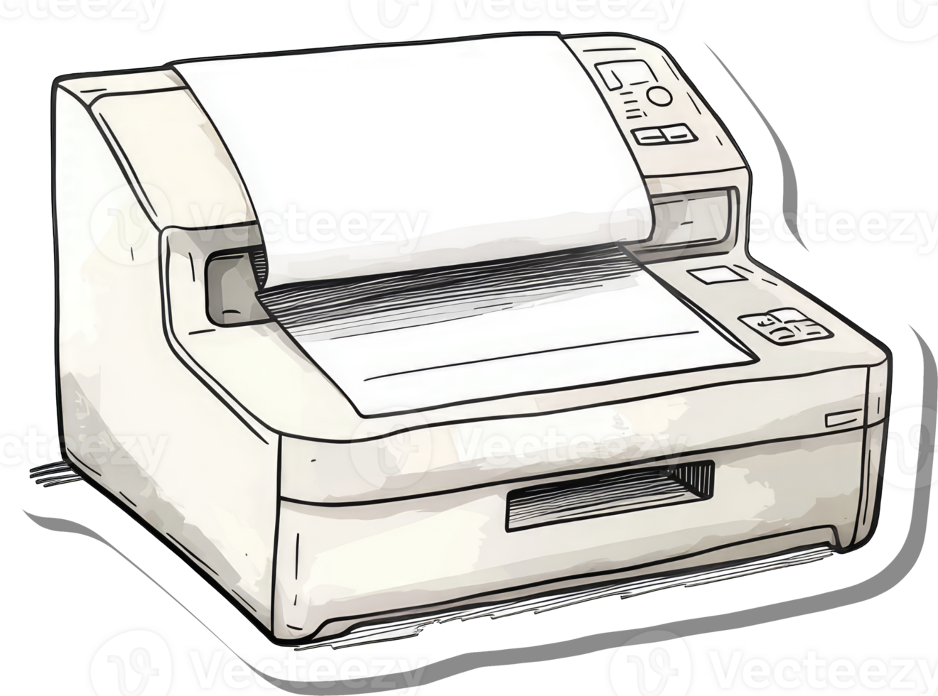 A Detailed Illustration Of An Office Printer Machine png