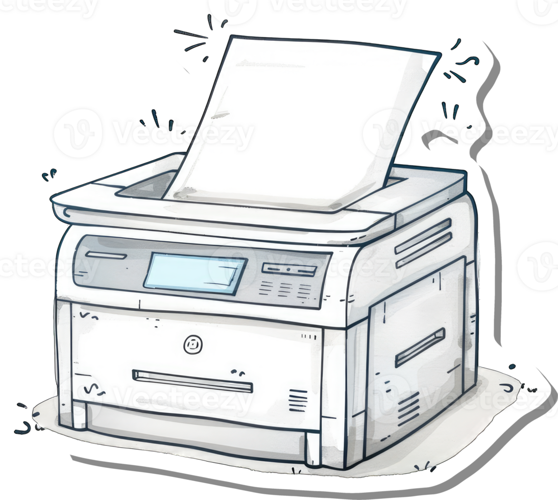 A White Multifunction Printer With Paper Ejecting png