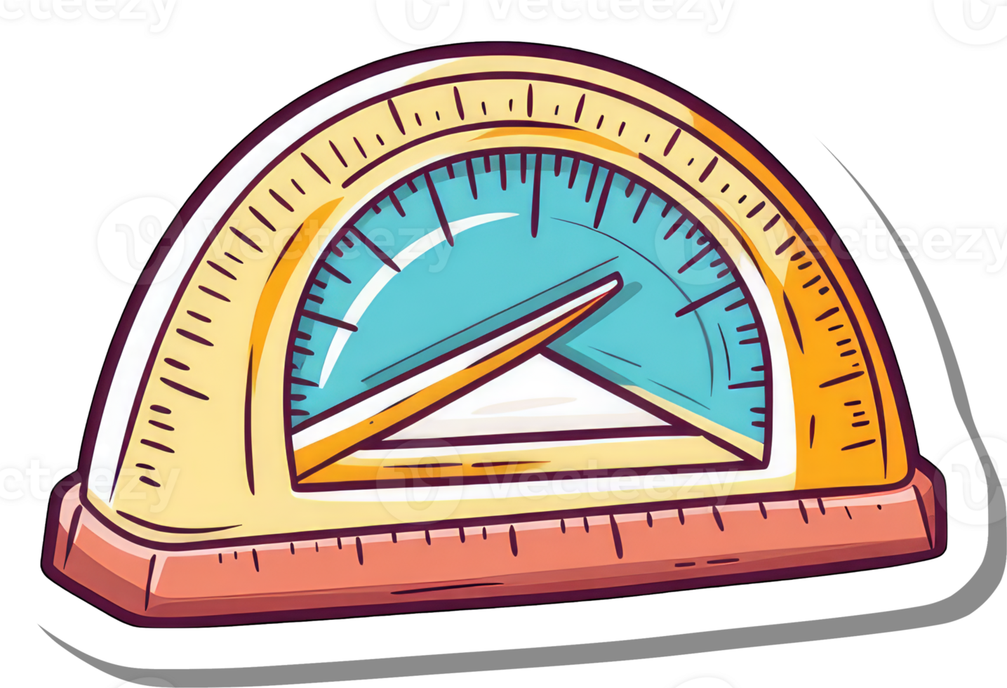 A Colorful Illustration Of A Protractor Measuring Angle png