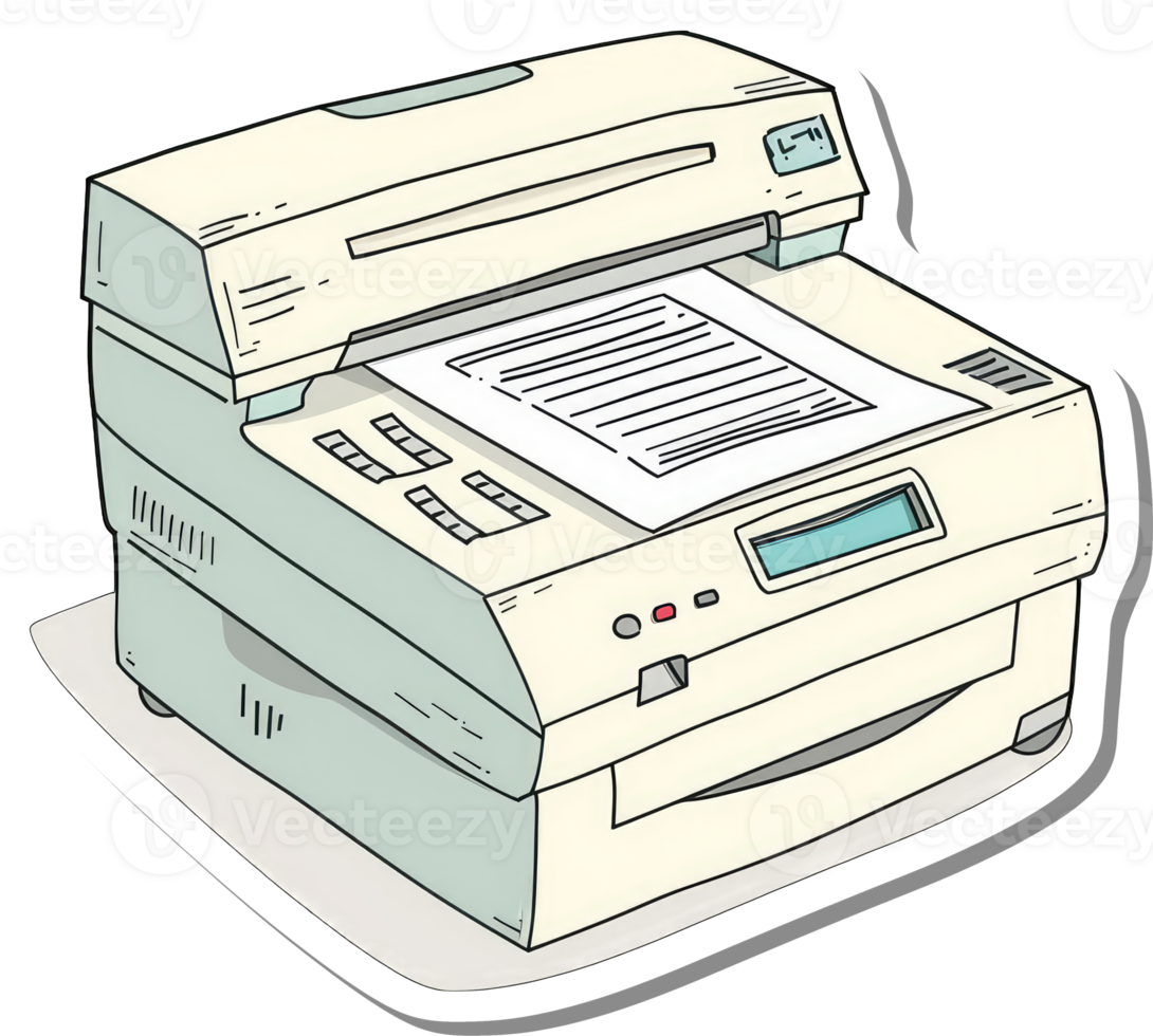 A Beige Multifunction Printer Producing Documents png