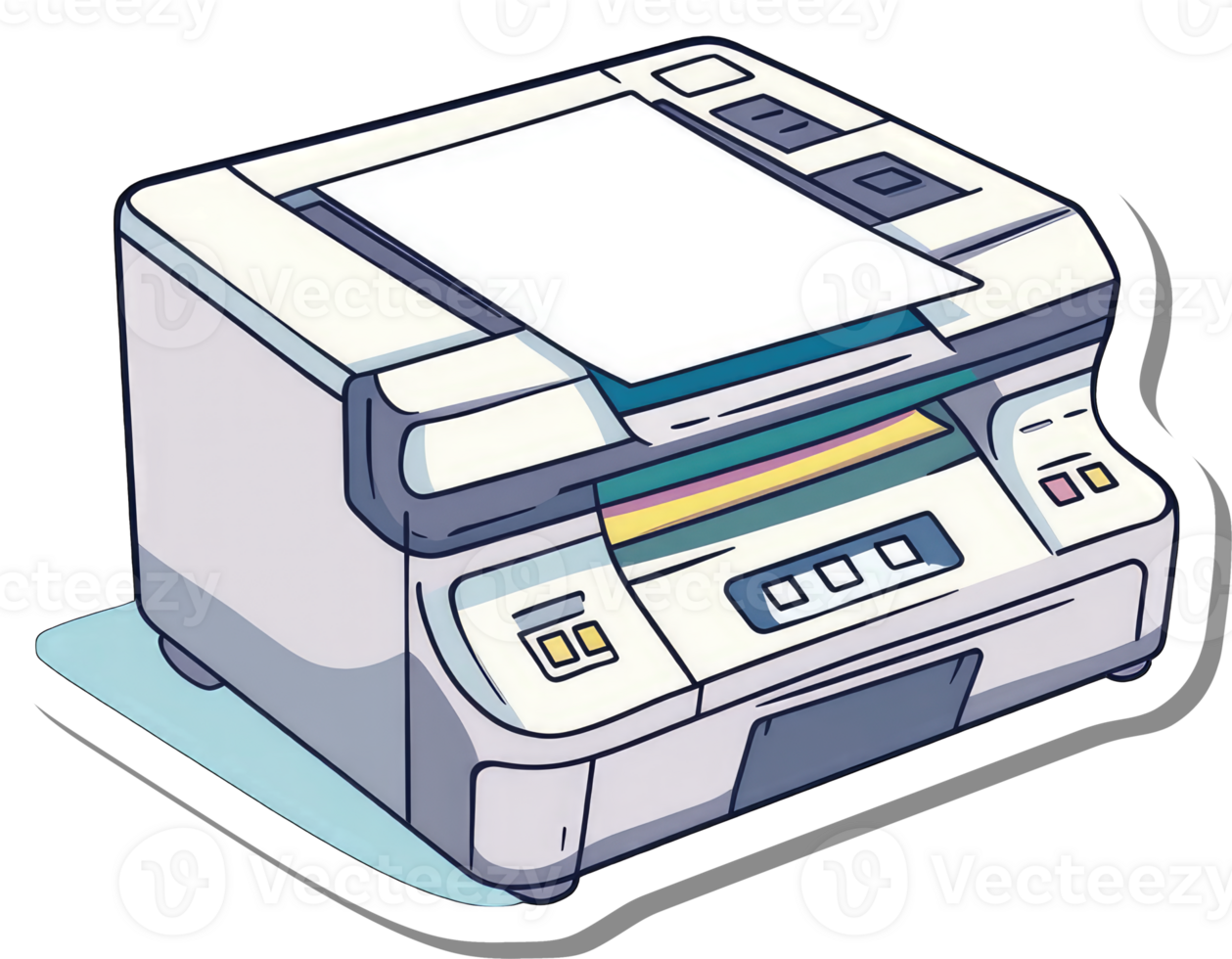 An illustration of a home inkjet printer machine png