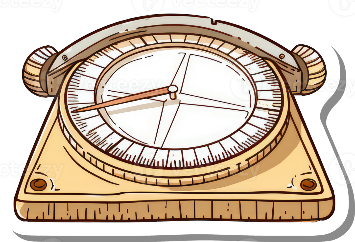 Vintage Analog Measuring Instrument with Circular Dial png