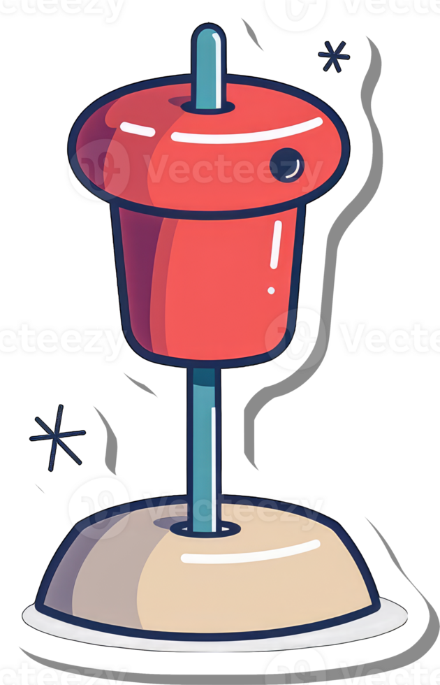 A Red And Beige Cartoon Pushpin Design png