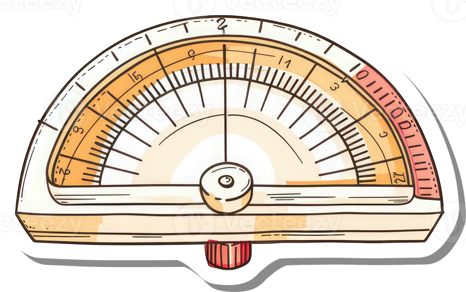 Vintage Analog Measurement Gauge Device Illustration png