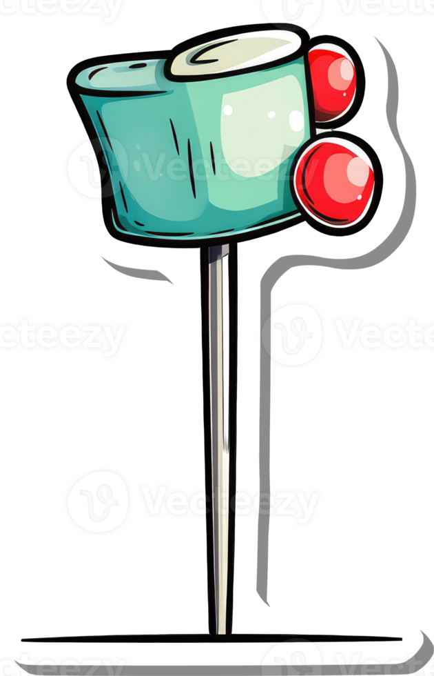 Teal container with red spheres on a tall stand png