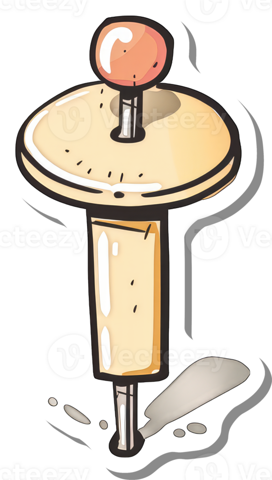A Cartoon Drawing Of A Push Pin With A Round Top png